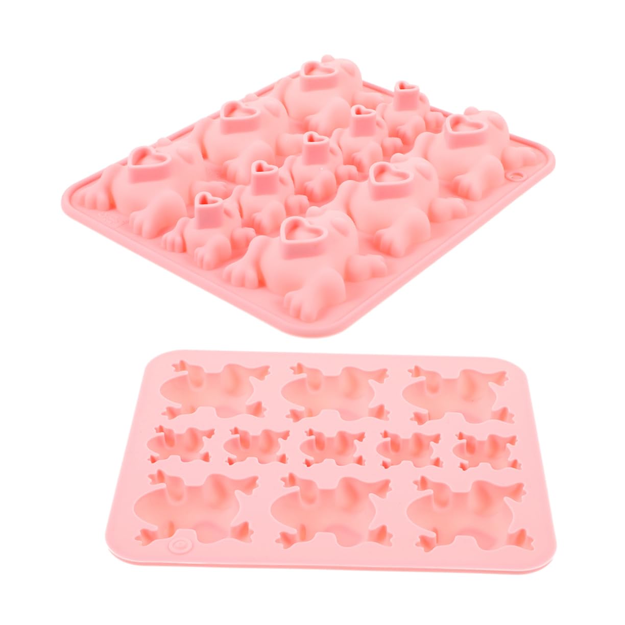OSALADI Molde De Silicona De Rana Moho Molde De Torta Fondant Moldes De Chocolate Ranas Molde Para Hornear De Silicona Molde De Rana Moldes De Rana Gel De Sílice Rosa 2 Piezas X 4