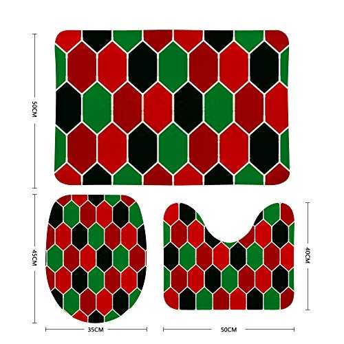Tapis de bain absorbant nid d'abeille velours corail lavable 3pcs