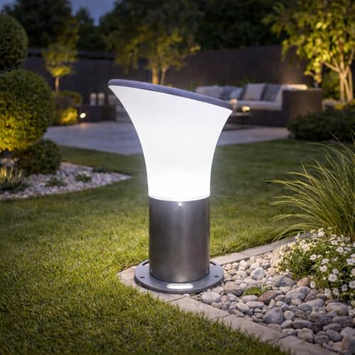 Image of SINOMAN Modern Gate Light Outdoor Waterproof Post Lamp with Wide Glow Design Decorative Fence and Entrance Lighting for Home, Villa, or Garden (PVC) (Without Bulb)
