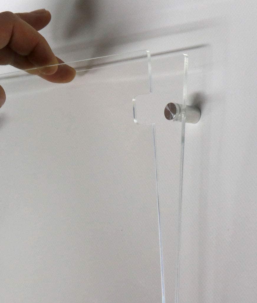 Placa de metacrilato de pared con bolsillo abatible, soporte para alertas y folletos, tamaño A4, vertical, 21 × 30 cm, incluye espaciadores de aluminio (1 unidad)