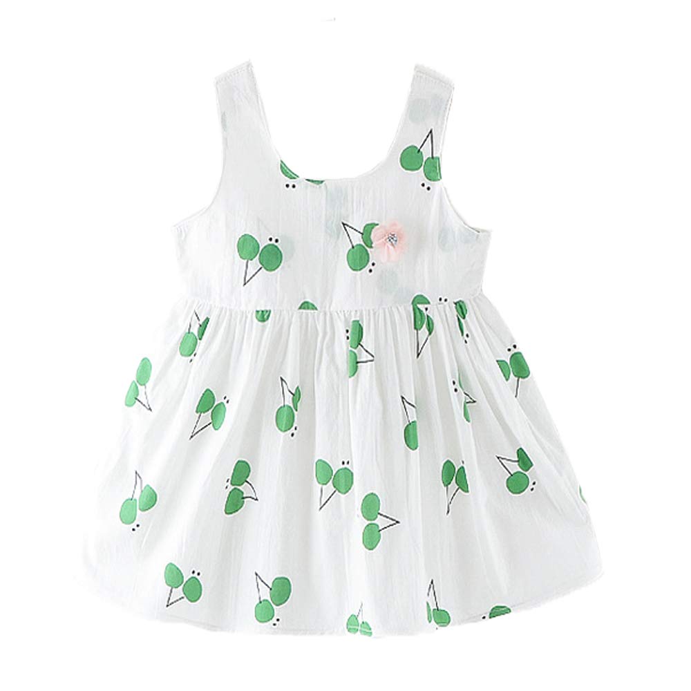 Baby Girls Cotton Nature Fruit Sleeveless Fashion Princess Dress