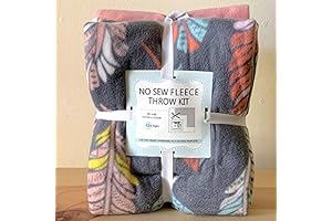 Melissa & Doug Bohemian Feathers Tie Fleece Quilt Kit, Fleece Fabric Throw