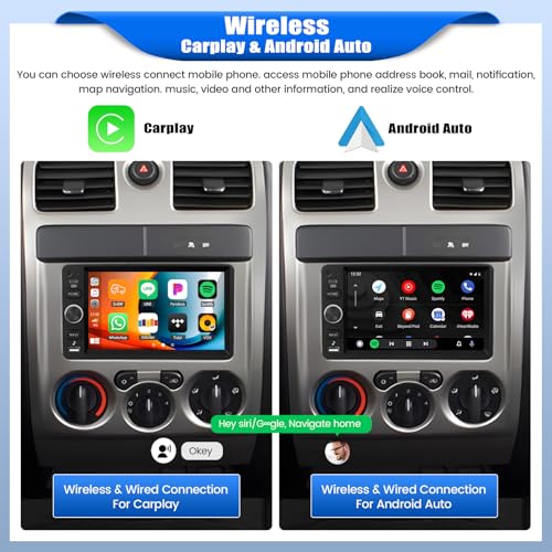 [2+64G] Car Stereo Radio for Chevy Chevrolet Silverado SSR Tahoe 2003-2006 Impala Tahoe GMC Sierra Yukon Hummer H2 with Wireless Carplay,7” Android Car Radio with BT FM/RDS EQ 5GWiFi GPS SWC Plug&Play by AMprime - Image 2