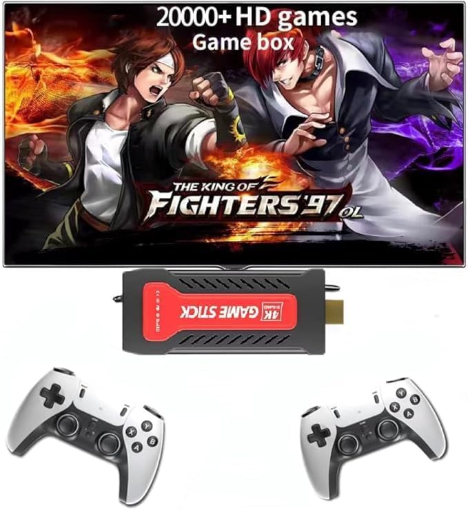 GD30 Retro GameStick Console 4k 2.4G Dual Wireless Sup Game Box Video Game ForTV 128 GB (White,Black)