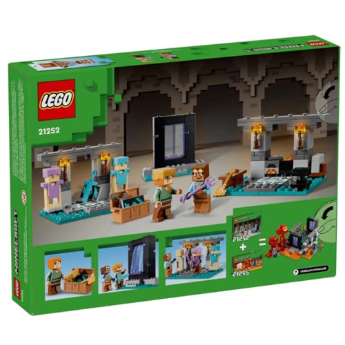 Minecraft The Armory Building Set, include personaggi popolari di Minecraft Alex e Armorsmith, giocattolo d'azione per giocatori e bambini, regalo per ragazzi e ragazze dai 7 anni in su, 21252 - Lego - Immagine 2