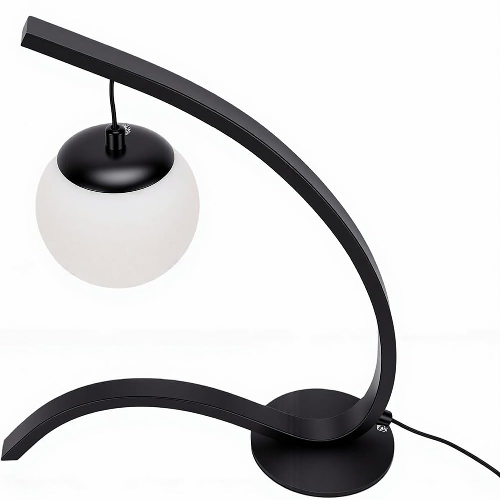 Lampa nocna LED – Kreatywna latarka stołowa o zakrzywionym kształcie, z kablem USB i przełącznikiem, z regulacją jasności, lampa do salonu, dekoracyjna latarka stołowa do wnętrz,Black