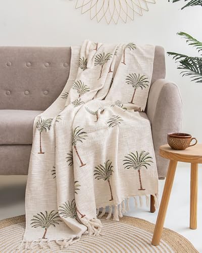 Image of Handblock Printed Soft Cotton Sofa Throw Blanket 50x70 Inches Cozy and Lightweight, Perfect for Sofa, Bed, and Travel - Ideal for All Seasons (Multi-Color 06)