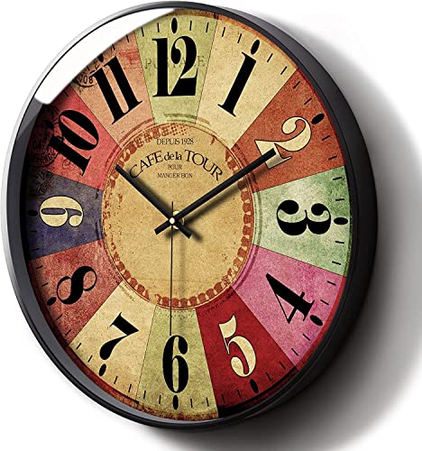 Image of Wall Clock 12 inch Silent Quartz Decorative Wall Clock Non-Ticking Classic Digital Clock Battery Operated Round Easy to Read Handheld Complete Home /Kitchen /Bedroom (432)