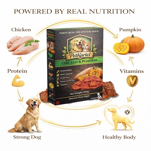Image of Chicken Dog Treats | Protein Rich Natural Dog Snacks with Farm Fresh Chicken | Grain Free Healthy Training Treats for Puppies & Adult | Nutritious Reward Bites | 100g (Chicken & Pumpkin)