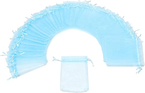 Miniatura 213 de Dealglad 100pcs Drawstring Organza bolsas de joyería caramelo para fiestas, casamientos, regalos Negro