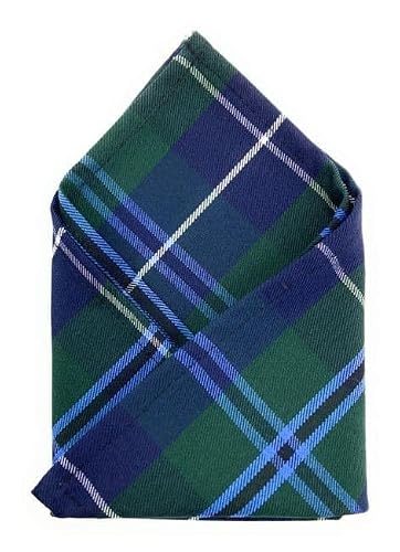 Scottish Essence Unisex Douglas Tartan Pocket Square, Classic Plaid Pattern - Made In Scotland (Douglas)