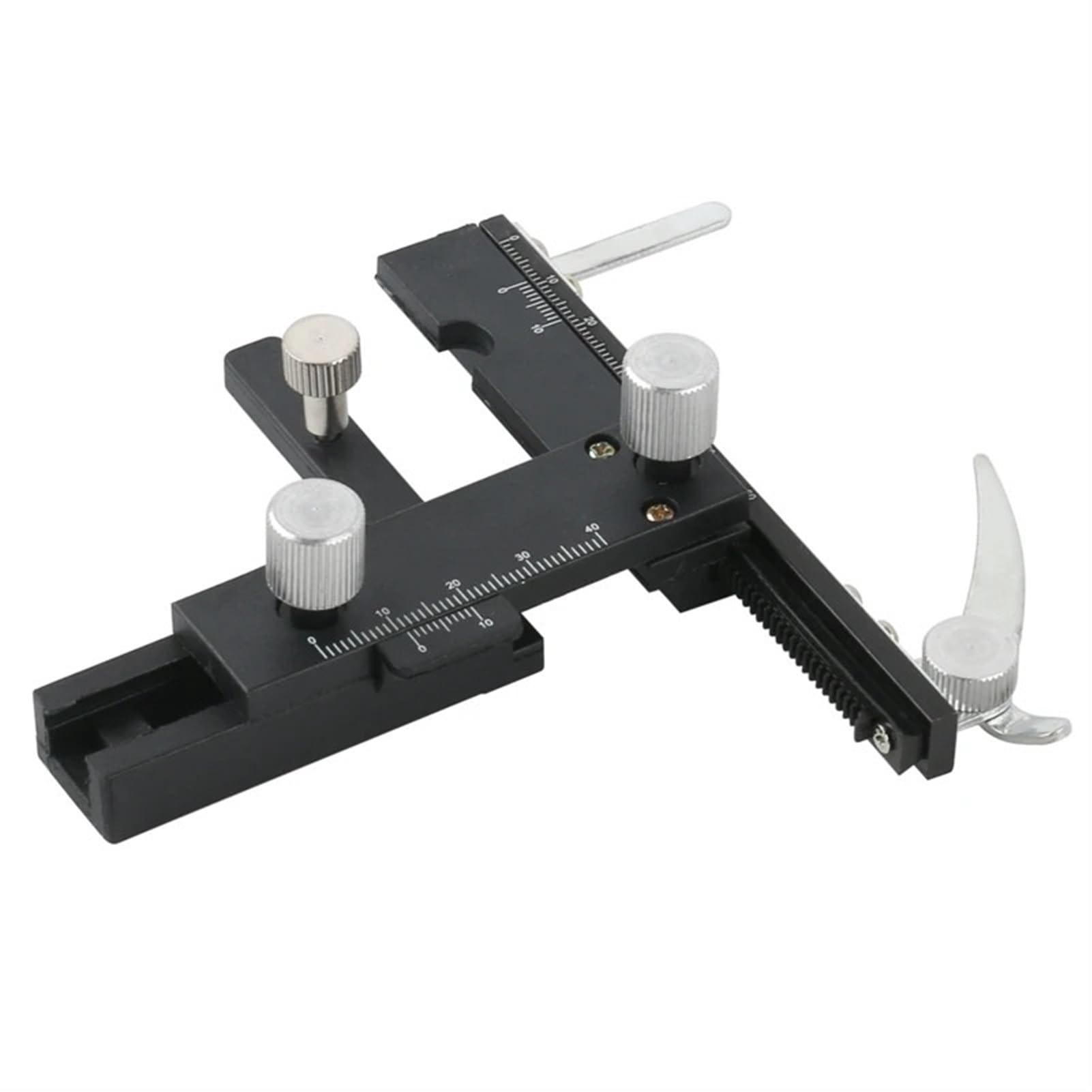 Microscopio Biologico, Righello Mobile in Metallo, tavolino Meccanico attaccabile, tavolino Mobile XY, Scala 0-60 mm, Accessorio per microscopio