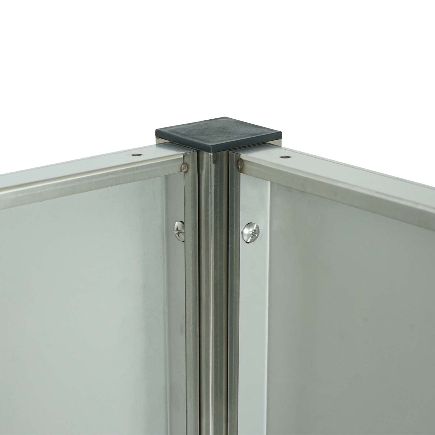 Recinzione fendivista bidoni box spazzatura rifiuti HWC-J55 166x326x151cm acciaio inox