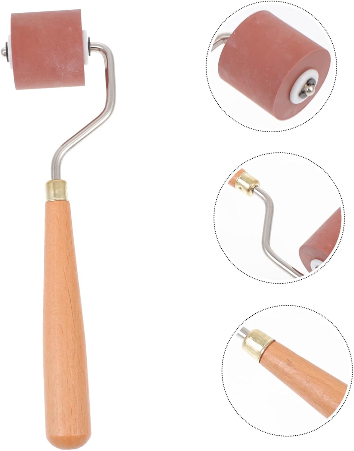 STOBOK 2 Pcs Ink Roller Printmaking Stamping Roller Durable Roller Brayer Paint Supplies Rubber Roller Oil Painting Tool Art Printmaking Tool Art Crafts Making Supplies Ink Applicator, Brownx2pcs
