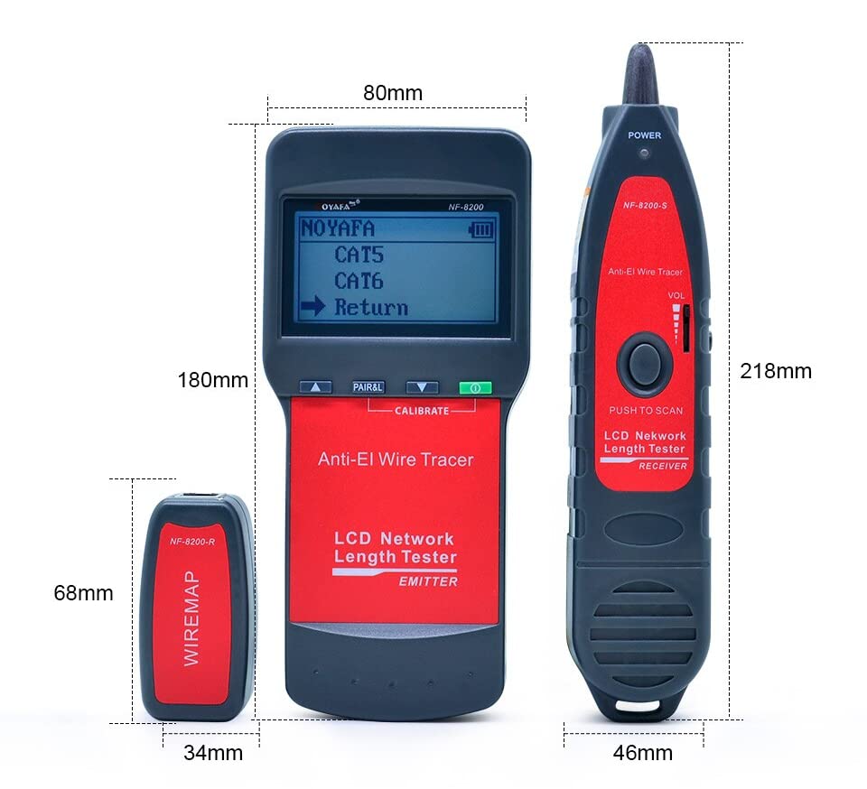 Tester kabli i sieci NOYAFA NF-8200 LCD LAN Tester sieciowy tester kabli RJ45 Tester kabli Ethernet Cable Tracker, tracker i tester kabli