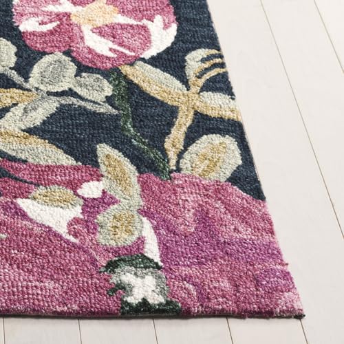 Tapete SAFAVIEH 5x8 Navy y Rosa, Lana, Hecho a Mano miniatura 3