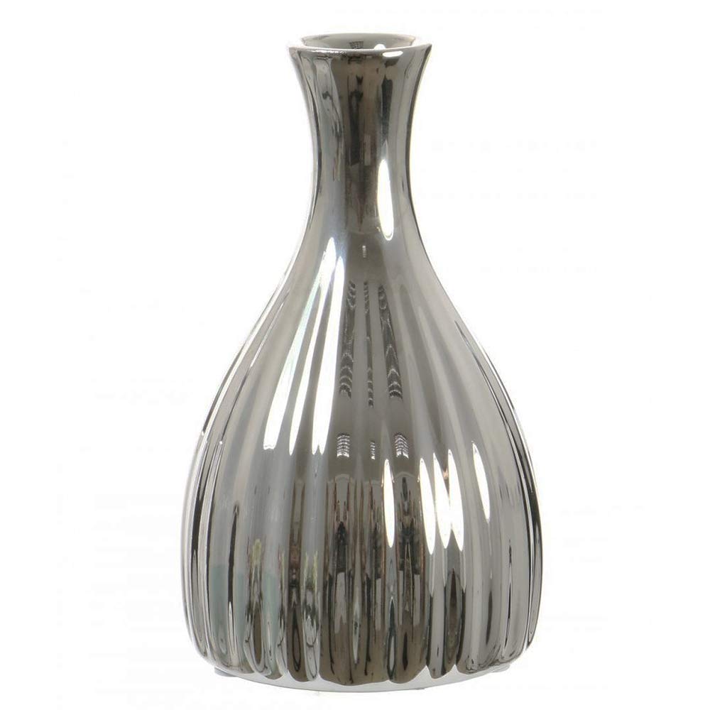 AngraveHome Silver Mirrored Bulb Flower Bud Vase (15cm) Jar Home Decoration Decor Ornament