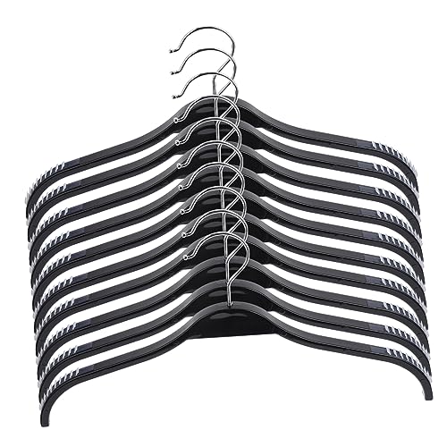 Wakauto Traceless Clothing Hangers 10 Pcs Plastic Hanger Hooks Space Saver for Dry Wet Clothes