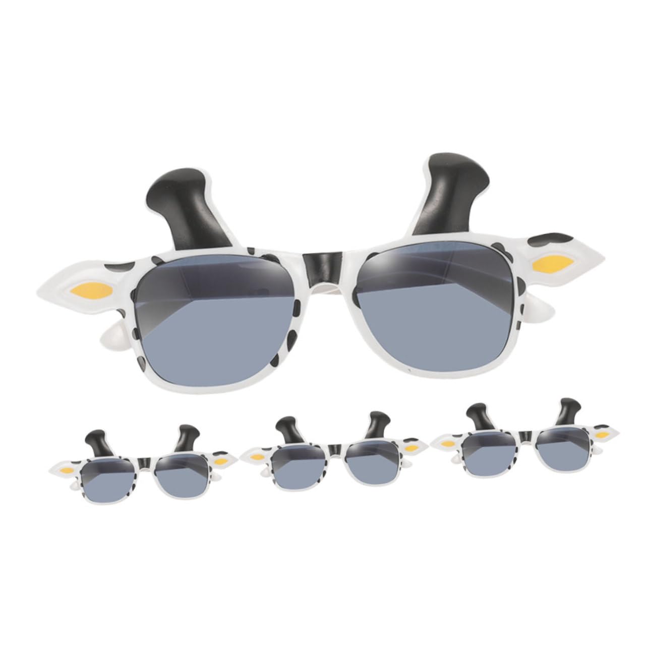 Healeved New Year Party Glasses 4pcs Animal Cow Costumes Funny Decorative Glasses for