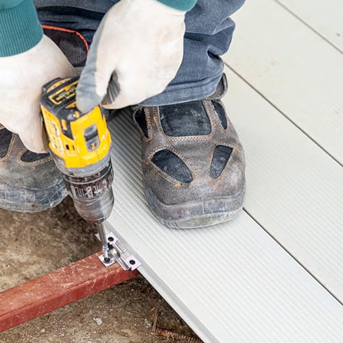 100pcs WPC Clips Edelstahl, Terrassenclips Schrauben Befestigungs Clips, Terrassenclips Clips Klammer WPC Dielen Befestigungsclips, Klemmbereich 11mm, 201 Edelstahl