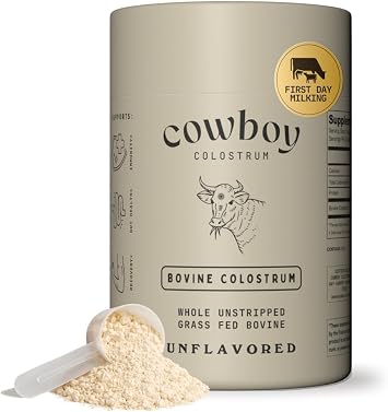 Cowboy - The Exclusive 1st Milking, Whole, Grass Fed Colostrum Supplement for Full Body - Bovine Colostrum Powder Packed Nutrients - Sugar Free Unflavored, 40 Servings