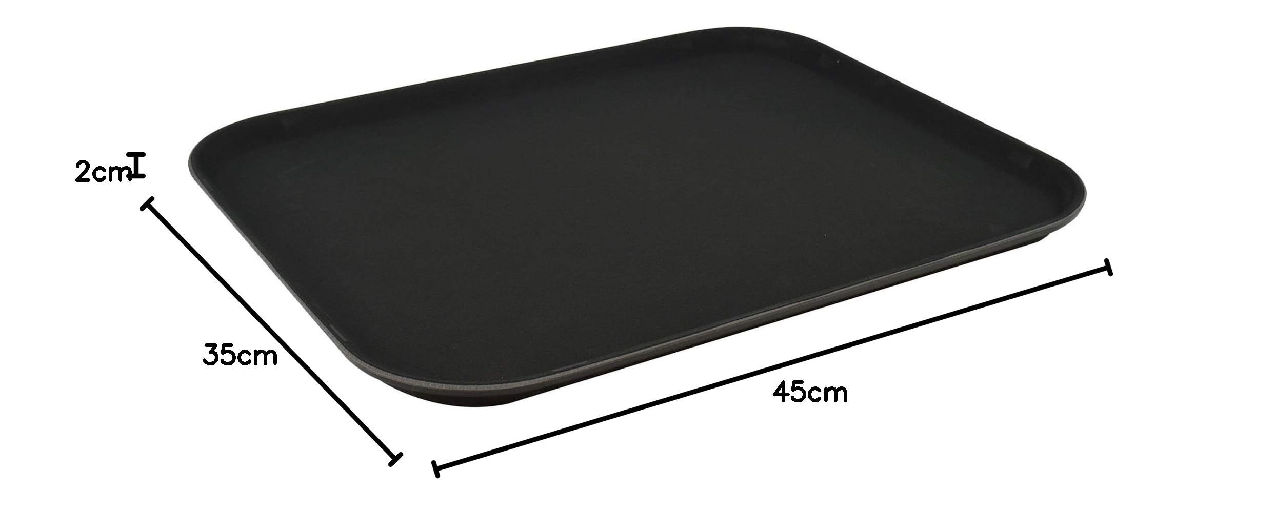 Argon Tableware Plateau de Service Antidérapant 45 x 35 cm Noir Lot de 6