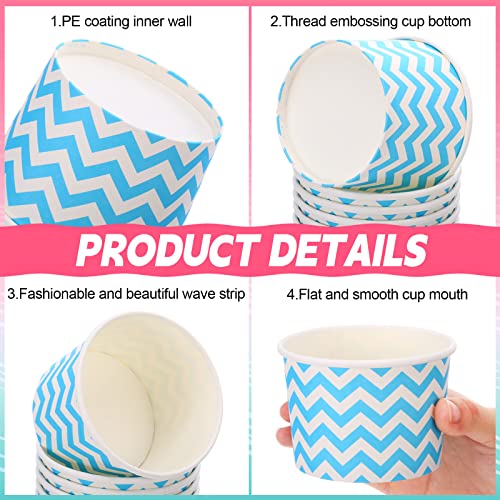 Image of Zeyune 500 Pack 8 oz Ice Cream Cups Disposable Bulk Ice Cream Sundae Bowls Paper Dessert Snack Frozen Yogurt Cups for Hot or Cold Food Wedding Baby Shower Birthday Bar Party Supplies, 10 Colors