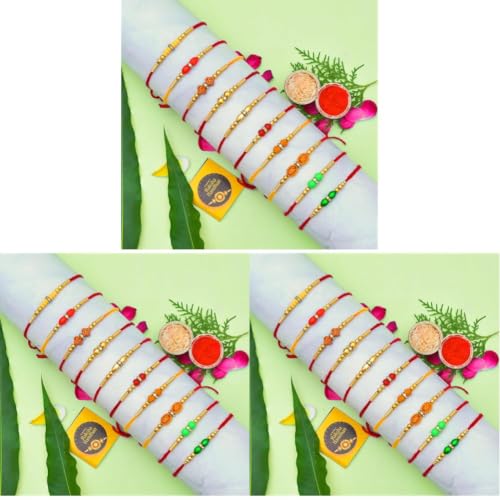 Image of Multicolor Combo of 10 Dora Rakhi Set for Brother, Bhaiya, Bhabhi for Rakhi /Rakshabandhan with Roli Chawal & Greeting Card -RCHMPR1960