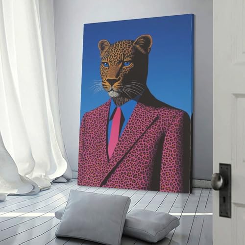 Art abstrait animaux de mode tableau decoration moderne toile originale 12x18