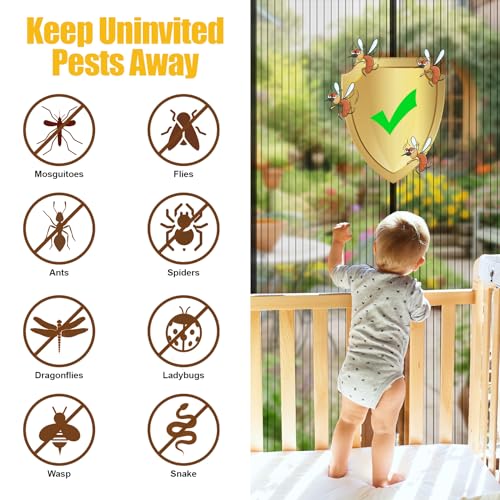 ViShawtek Fliegengitter Balkontür Magnet, Insektenschutz Fliegenvorhang Magnetisch Türe, Insektenschutz Vorhang tür Terrassentür, Insektengitter Lamellenvorhang Magnetvorhang Schwarz 120x210cm