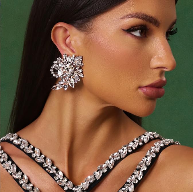 Sither Rhinestone Earrings for Women Large Dangling Crystal Earrings Jewelry for Prom Party Halloween Christmas Gift3