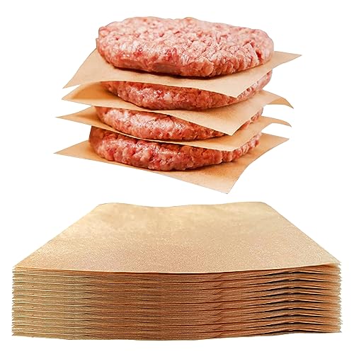 Papel para hamburguesas antiadherente, 500 unidades, 14 x 14 cm, ideal para hamburguesas, hamburguesas, hamburguesas y papel prensado