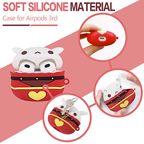 Suihuoji Genshin Impact Airpods 3 Case, 8 In 1 Silicone Airpods 3Rd Generation(2021) Protective Cover Kit, 3D Cute Klee Cartoon Skin For Girls Women With Other 7 Different Accessories(Jumpy Dumpty) #TOP1