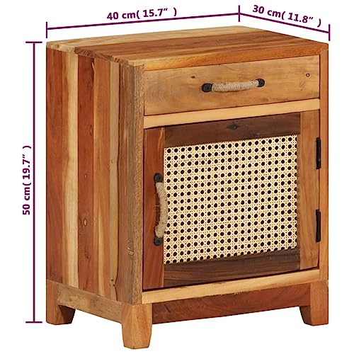Table de chevet en bois véritable faite main chargée d'histoire