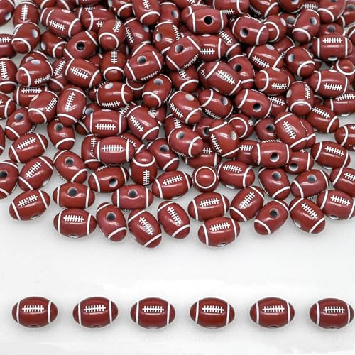 100+ Pcs Football Rugby Beads for Jewelry Making Bracelet Keychain Becklace