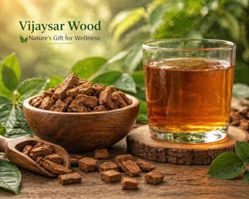 Image of Vijaysar Wooden Glass 100 ML for Diabetes and Blood Sugar Control | Lab Tested Natural Ayurvedic Vijayasar Wood Glass | Herbal Wooden Cup for Blood Sugar Support