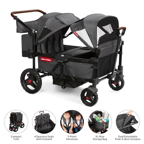 Image of Radio Flyer Voya Quad Stroller Wagon, for Toddlers and Kids 6+ Months