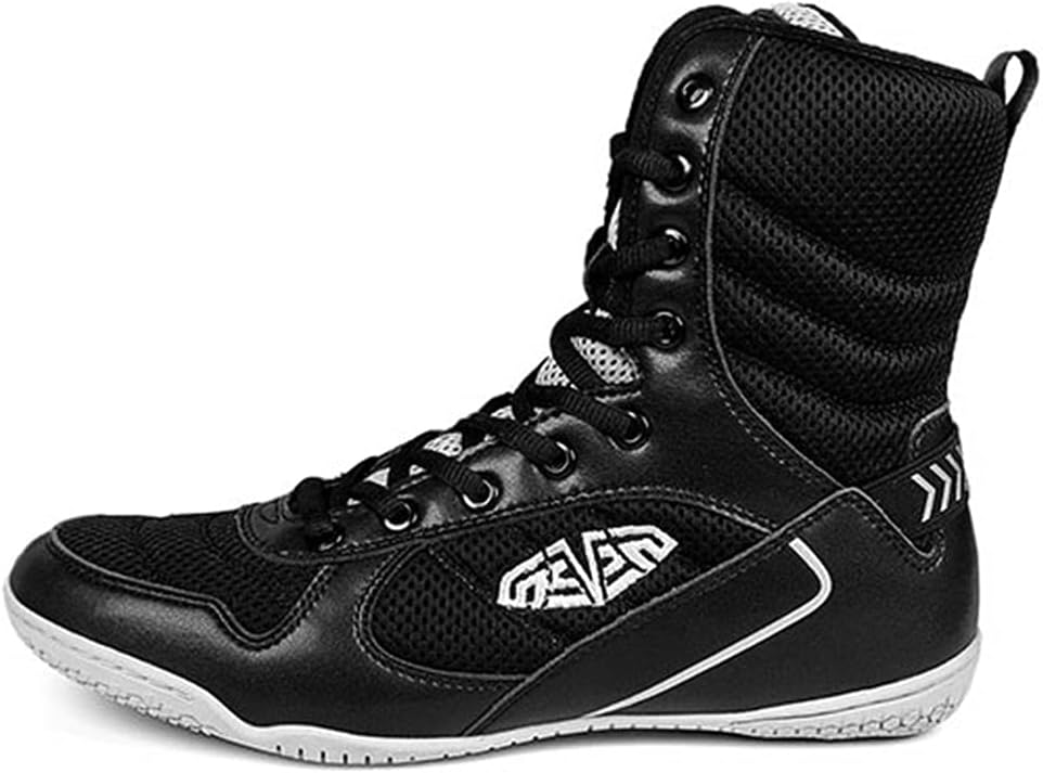 WJFGGXHK Men's Wrestling Shoes, Boxing Shoes Breathable Non-Slip High-Top Weightlifting Sports Shoes