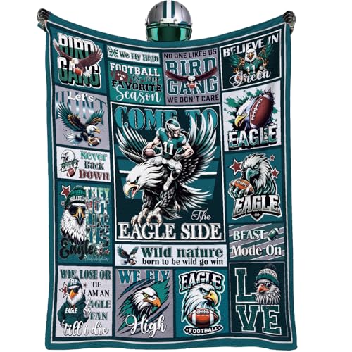 VISSTREE Football Throw Blanket Gifts for Men, Green...