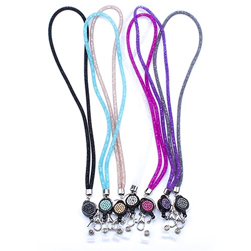 Id Card Lanyard, Savori 32.9" Crystal Id Card Holder With Strap - 7 Pack #TOP2