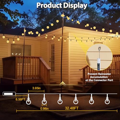Luces de cadena LED recargables SeaShine 25 pies 60 LEDs miniatura 3