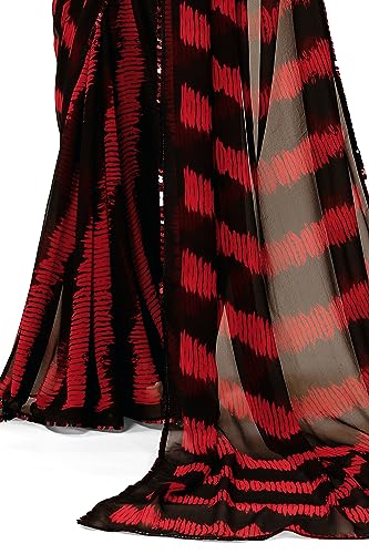 Image of MIRCHI FASHION Women Sari Georgette Chevron Printed | Modern Pattern Farewell and Festive Drape with Matching Blouse Piece