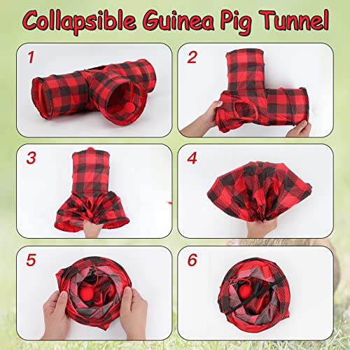 Yuepet guinea pig tunnel and tube collapsible 3 way guinea pig hideout with plaid classic style, small animal tunnel for guinea pig ferret hamster chinchilla 5 Yuepet guinea pig tunnel and tube collapsible 3 way guinea pig hideout with plaid classic style, small animal tunnel for guinea pig ferret hamster chinchilla - image 6