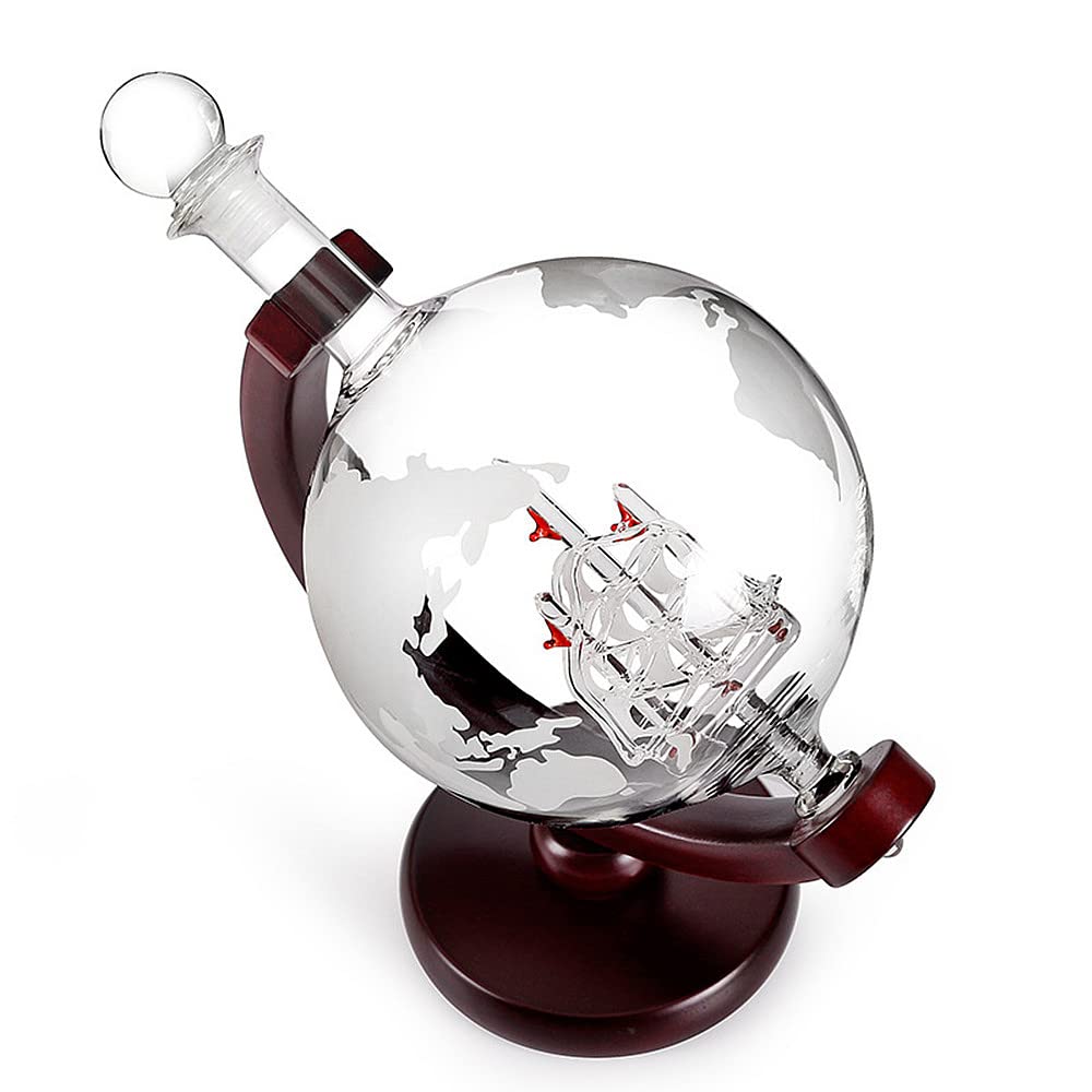 TRIXES Set regalo per bicchieri da whisky a forma di globo, set da degustazione di whisky, set da degustazione di whisky, bicchieri da whisky, pietre da whisky, festa del papà, pensionamento