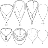 ❤Einfach aber trendy: Perfekte Teile, die jedem Outfit einen Hauch von Eleganz verleihen. Die Halsketten mit Schlossanhänger können einzeln getragen oder einfach mit anderen Halsbändern und Halsketten kombiniert werden.