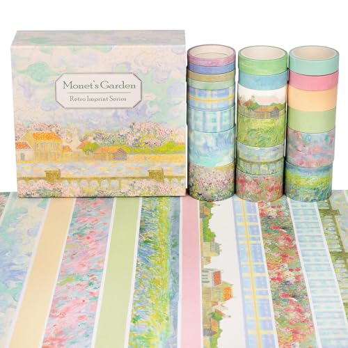 Ningmo Set di 20 rotoli di nastro Washi creativo basic sottile nastro decorativo per arte fai da te, bullet journals, planner, scrapbooking, confezione