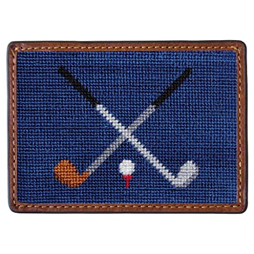 Crossed Clubs Credit Card Wallet in Blue by Smathers & Branson