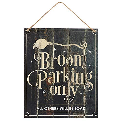 Enchanting "Broom Parking Only" Hanging Sign, 30cm x 25cm (1 Pc.), Whimsical MDF Hanging Decor