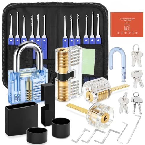 Diyife 38-Teiliges Lockpicking Set, Dietrich set, Schloss Knacken Set,Blau