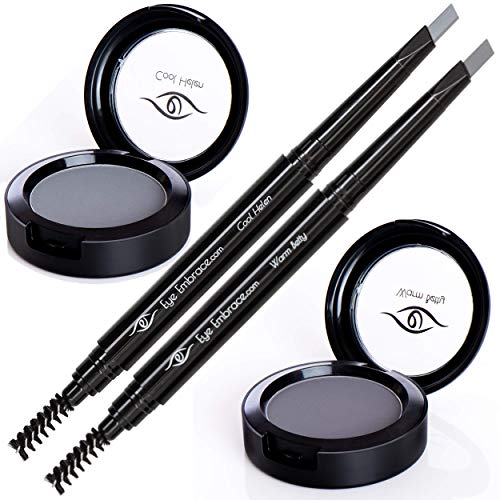 Eye Embrace Light Gray Eyebrow Kit - Warm Betty & Cool Helen Pencils and Powders